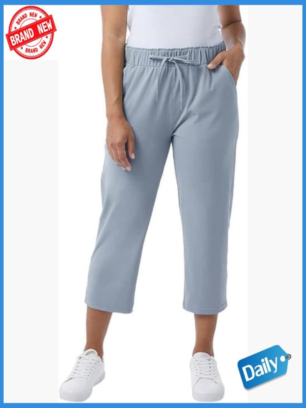 Capri Yoga Pants with Pockets Drawstring